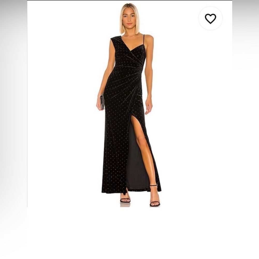 BCBGmaxazria black embellished evening gown
